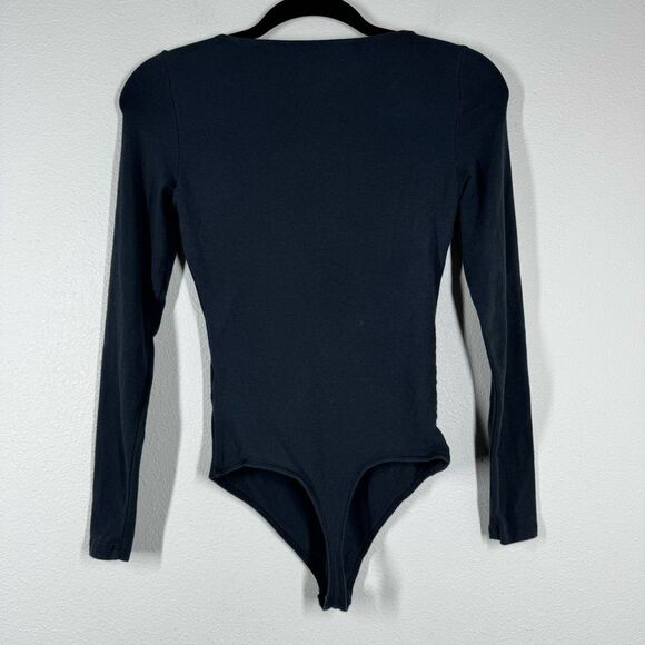 Abercrombie & Fitch Sweetheart Neckline Black Bodysuit Long Sleeve Size Small - Picture 4 of 5